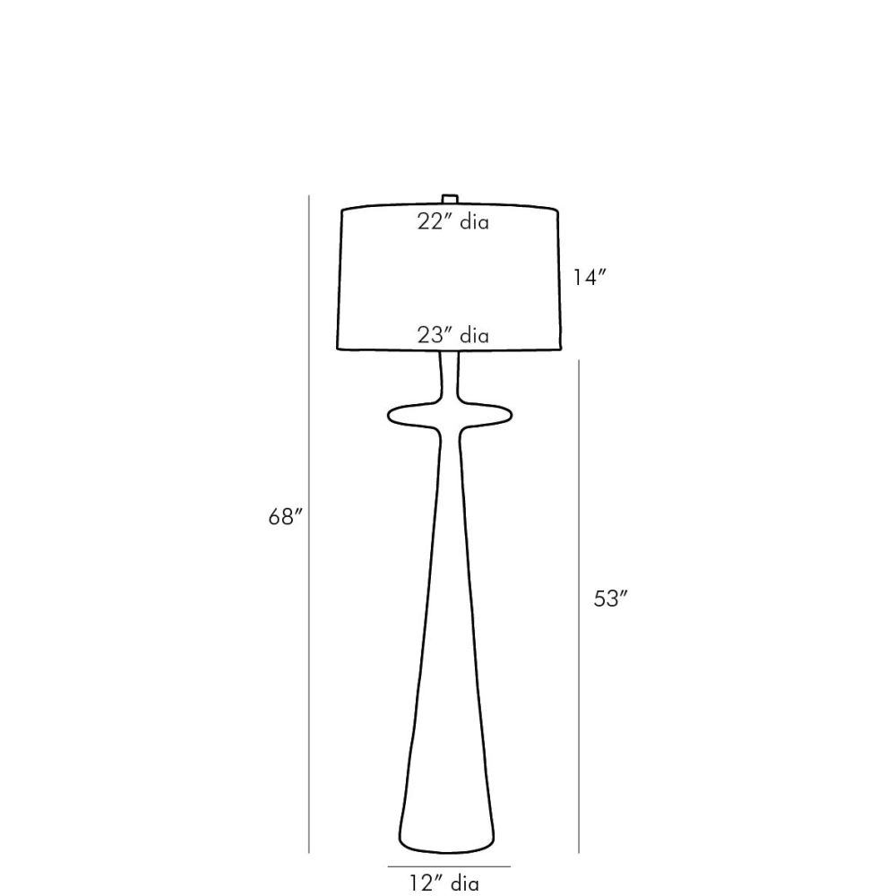 arteriors putney floor lamp antiqued diagram